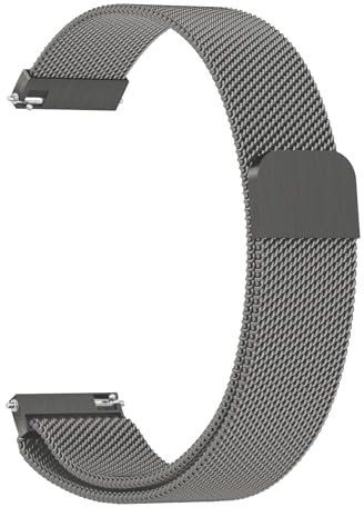 Vancle Metallarmband für Herrenuhr und Damen, Schnellverschluss, Ersatzarmband mit Magnet, aus Edelstahl, für Uhren von 22 mm (Grau, 22 mm)