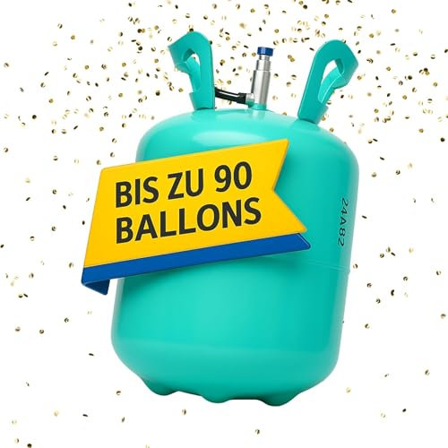 Ballongas [für 90 Luftballons]– Helium Balloon Gas für bis zu [90 Luftballons] – Ballongas - Helium Gasflasche XXL inkl. STAHLMANN ® Informationsblatt