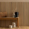 WEB2O Lot de 4 Panneaux décoratif accoustique mural tasseaux bois 120x30 cm - (Soit 120x120cm) - Effet chêne clair