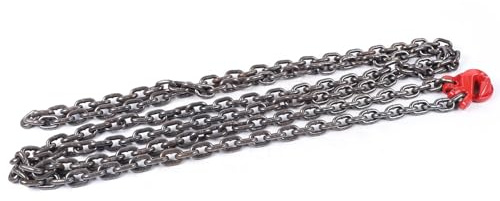 CHIMHOON Cadena de 3 m/5 m 2T, cadena forestal, cadena trasera, cadena de top, cadena de grúa, cadena de arrastre, herramienta de elevación, cadenas pesadas, 1 pata de cadena (3 m)