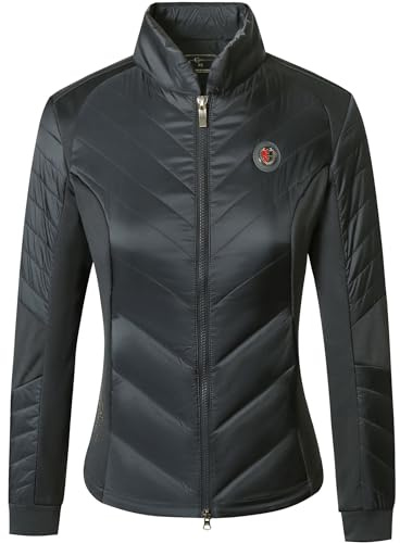 Covalliero - Damen Combijacke Anniversary – Übergangsjacke mit Kragen – Steppjacke mit 2-Wege-Reißverschluss & 2 Einschubtaschen – leichte & atmungsaktive Reitjacke in Graphite – M