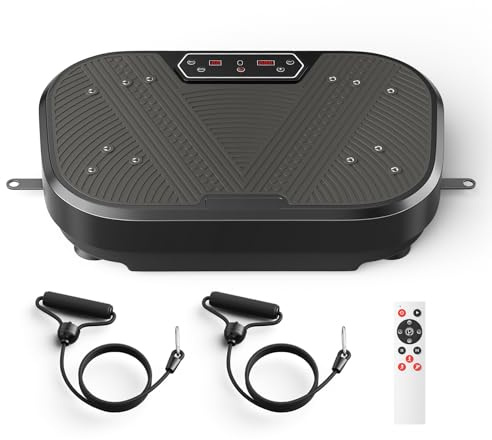 Plataforma Vibratoria 200kg, Plataforma Vibración Muscular con 120 Niveles de Intensidad y 10 Modos, Pantalla Táctil LED y Control Remoto Inalámbrico para Entrenamiento en Casa, Pérdida de Peso