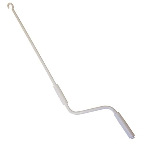 Asta di Manovra per Tende da Sole Universale in Ferro Zincato Verniciato a Polvere | Colore Bianco | Varianti da 1,2 mt a 2,00 mt | Resistente, Ergonomica, Made in Italy (1,2 MT)