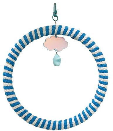 Qaonsciug Jaula de pájaros resistente a las mordidas, anillos colgantes para loros, periquitos, ejercicio, interacción social y desarrollo de habilidades, juguete multifuncional para escalar loros
