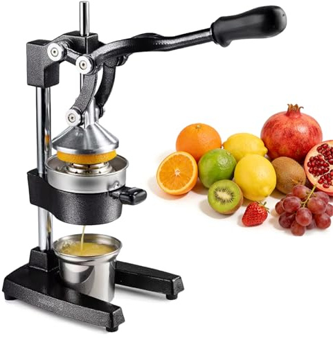 Exprimidor manual de hierro fundido, prensa de frutas pesada, exprimidores profesionales de naranja de grado comercial, prensa de jugo de cítricos de acero inoxidable extraíble, para el hogar