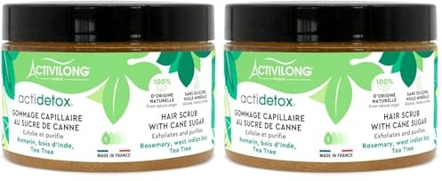 ACTIVILONG - Gommage Capillaire Au Sucre De Canne Actidetox - Purifie Et Exfolie - 100% D'Ingrédients Naturels - Sans Silicone, Ni Huile Minérale - Made In France - 150ml (Lot de 2)