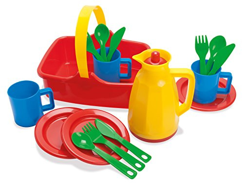 Dantoy Plastic Picnic Set for 3, Role Play Toys for Kids with 18 Pieces, Made in Denmark