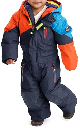 Killtec Kesley Mini Mono de esquí con Capucha y faldón para la Nieve, Azul Marino, 86/92 Boys