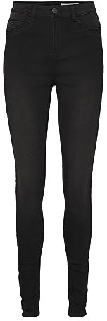 Noisy may Damen Skinny Fit Jeans High Waist Denim Stretch Hose Black Tapered Pants NMCALLIE