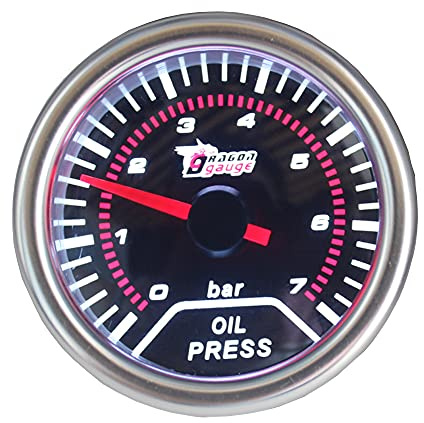 ETOPARS Universell bil oljemätare 2 tum 52 mm oljetryckindikator bar tryckindikator mätare vitt ljus press instrument rök