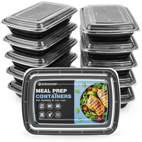 GUANFU [20 Pack] Meal Prep Containers with Lids, 1 Compartment BPA Free Reusable , Microwave, Freezers & Dishwashers Safe Plastic Food Storage Boxes (28 oz)