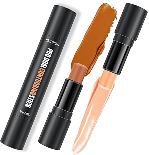 Contour Stick, 2 in 1 Body Face Highlighter Stick and Shading Sticks, Double-end Contour Concealer Highlighter Stick Contour Stick Foundation Cream Makeup(03)