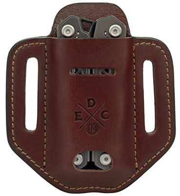 1791 EDC Multitool Scheath, American Leather, Multitool Pouch for Belts, Compatible with Heavy Duty Leatherman, SOG and Gerber Multitools - Easy Slide Holster, Braun