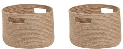 Aufbewahrungskörbe aus Baumwolle beige/natürlich ⌀ 30 cm Boho 2er Set Chiniot