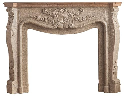 TT-YEC Home Decorative Mantel, Fireplace Surround Frame, Classic Carved Vintage Design, Decorative Wooden Fireplace Console with Shelves, Modern Design for Hallway Living Room,C