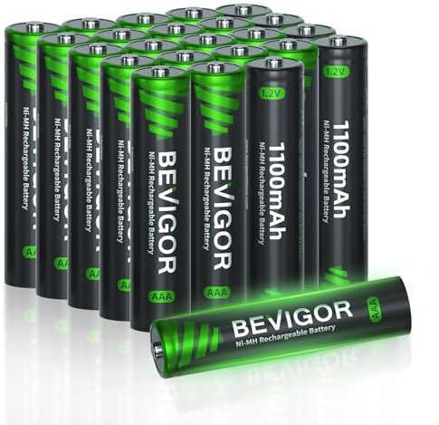BEVIGOR 24 Pilas AAA Recargables Ni-MH, Alta Capacidad, Precargadas