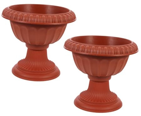 POPETPOP 2pcs Vintage Roman Column Flower Pots Decorative Urn for Wedding Home Decor Centerpieces for Garden Indoor Use for Floral Arrangements