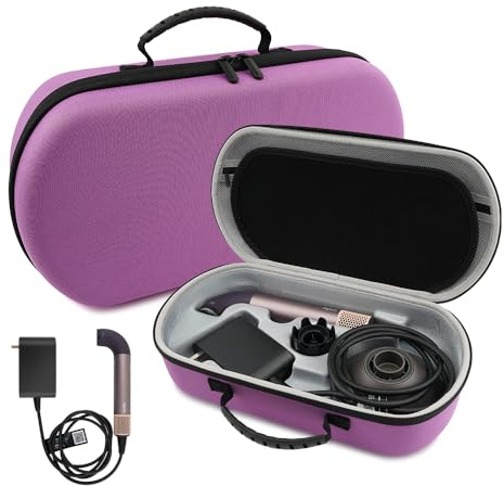 XINGFUDAO Custodia da trasporto compatibile con asciugacapelli Dyson Supersonic R, borsa da viaggio rigida compatibile con accessori Dyson Supersonic R, viola