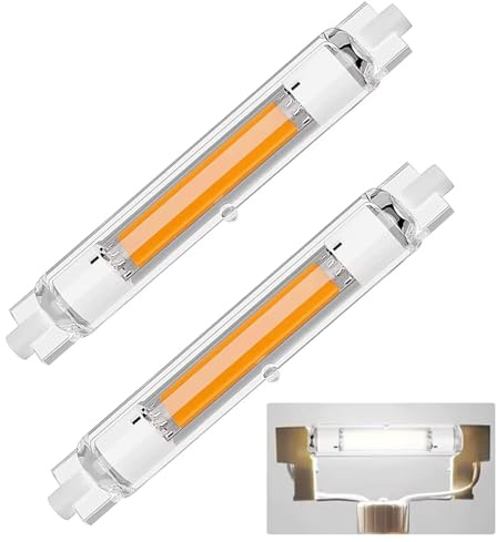 Dvnoua Bombilla R7S de 118 mm LED regulable, 30 W R7S bombilla LED equivalente a J118 mm 300 W, blanco frío 6000 K 3000 lm, sin parpadeo, ángulo de luz de 360°, ahorro de energía, reflector R7s