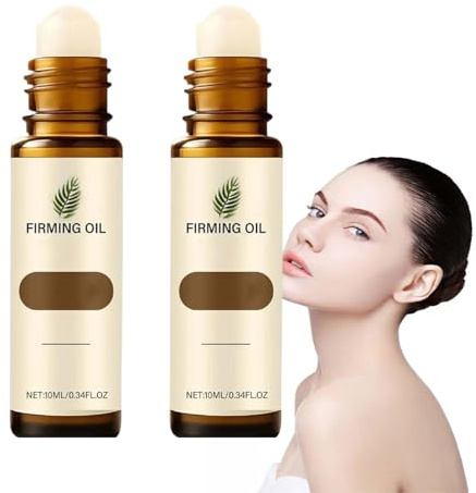 Huile raffermissante anti-rides - Lifting instantané, sérum à la vitamine E et à l'acide hyaluronique, huile sèche anti-âge, raffermissement du visage, roller ball pour femmes (2Pcs)