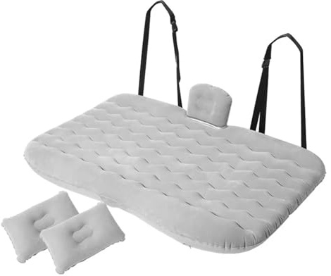 Luftbädd Universal Car Travel Uppblåsbar bäddset Auto Baksäte Trunk Madrass Luftsäng Kudde för resor Camping bilsäng(Gray)