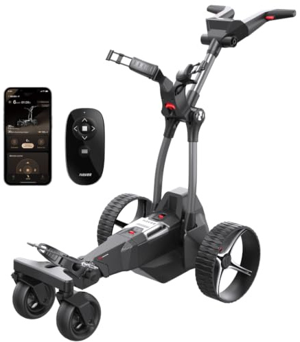 NAVEE Birdie 3 Remote Electric Golf Trolley – Compact One-Touch Folding Golf Cart, Dual Motors, 220Wh Battery for 36 Holes, 4+1 Wheel Stability System, App Control & Power-Assist Mode
