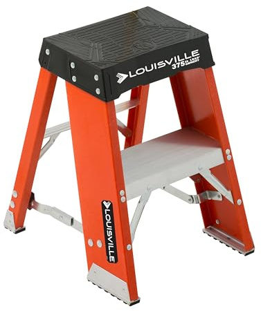 Louisville Ladder 2-Foot Fiberglass Step Stool Industrial, 375-Pound Load Capacity, Type IAA, FY8002
