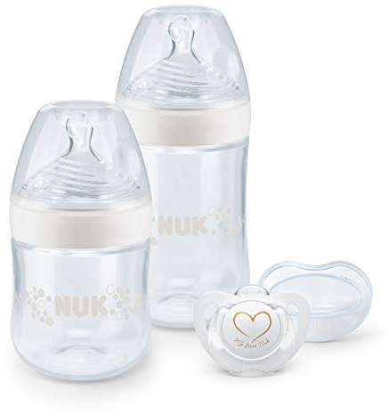 NUK Nature Sense Set de Incio para Bebés | 150ml y 260ml Biberones y Chupete | 6+ meses | 3 unidades