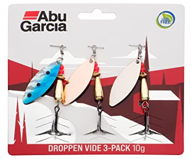 Abu Garcia Droppen Vide Spinner Köder 3er-Pack - für starke Strömung und stromaufwärts Süß- oder Salzwasserfischen, Forelle, Lachs, Meerforelle, Hecht