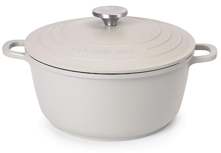 Casserole Dishes with Lid Oven Proof – Non Stick Deep Dutch Oven – Induction Cooking Pot – Oven Safe Aluminium Stockpot – 4L, 24cm, Grey – by Nuovva