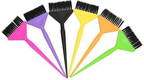 6 Pezzi Pennello Tintura Capelli Multicolor Coda Lunga per Salone e Uso Domestico Pennello Tintura Capelli Applicatore Colore Parrucchiere, Pennello Professionale per Tintura