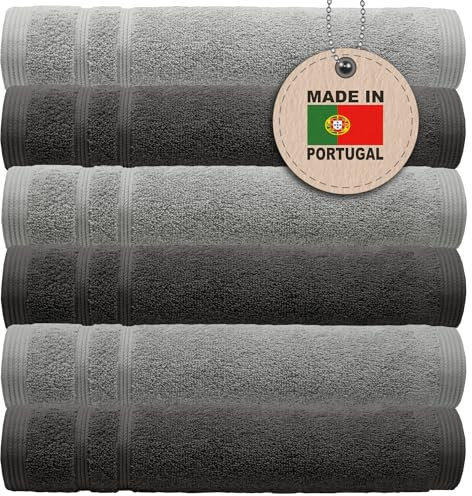 Lashuma 6er Set Waschlappen Anthrazit - Grau, London weiche Kinder Seiftücher 30x30 cm