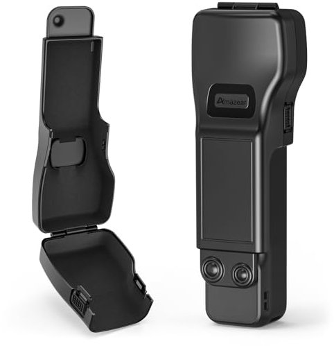 AMAZEAR Custodia protettiva per DJI Osmo Pocket 3 accessori, copriobiettivo per fotocamera DJI Pocket3, custodia rigida con rivestimento morbido, design compatto, apertura e chiusura rapida, nero