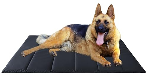 Tappeto per cani, 120 x 70 cm, lavabile in lavatrice, letto per cani da viaggio, campeggio all'aperto, nero