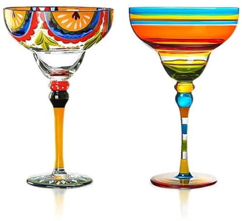 JanYoo Lot de 2 verres à apéritif en cristal - 270 ml - Passe au lave-vaisselle - Design moderne pour les fêtes - Coffret cadeau - Hommes et femmes