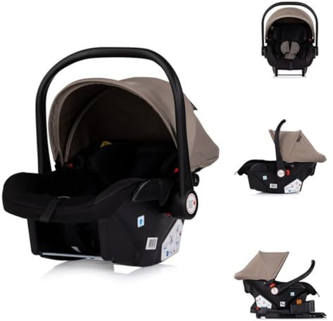 Chipolino Babyschale Vista i-Size (40-87cm) Gruppe 0+, Sonnendach, 3D-Kissen, Farbe:beige