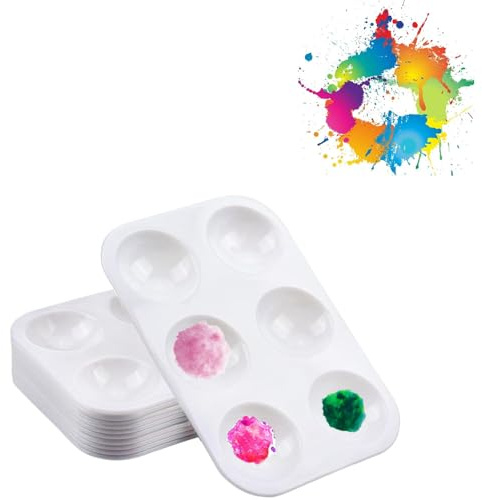 Armastuse 12 Mini Paletas De Mezcla, Bandeja De Colores, Paleta De Acuarela, PláStico, Pintura ArtíStica Y Clases De Manualidades, Paleta Blanca