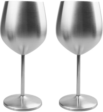 Bicchieri da cocktail in acciaio inox, set da 2 pezzi, 500 ml, bicchieri da vino rosso con manico, infrangibili, bicchieri da vino rosso, bicchieri da degustazione di vino, per cocktail, whisky, per