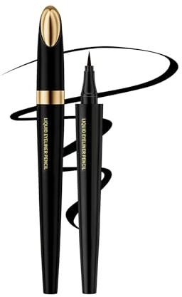 Catlinez Wasserfester Eye Liner, lang anhaltender Flüssig-Eyeliner, Schweißfest, 24 Stunden lang lichtecht, Weiches Auftragen, Make-up für Damen (Schwarz)