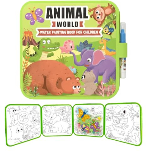 Libri da colorare ad acqua per bambini, attività educative senza disordine, libro per scarabocchiare con acqua, adatto per ragazzi e ragazze, asilo e intrattenimento di viaggio su aeroplani e auto