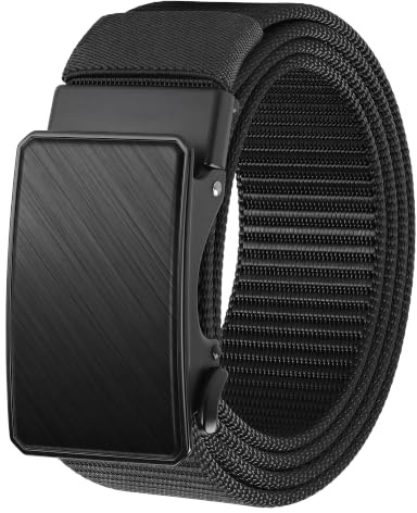 Acewin Ceinture pour Hommes avec Boucle Automatique | Ceintures Cliquet Réglable Nylon 3,8 CM de Travail, pour Golf, Jeans Décontractés