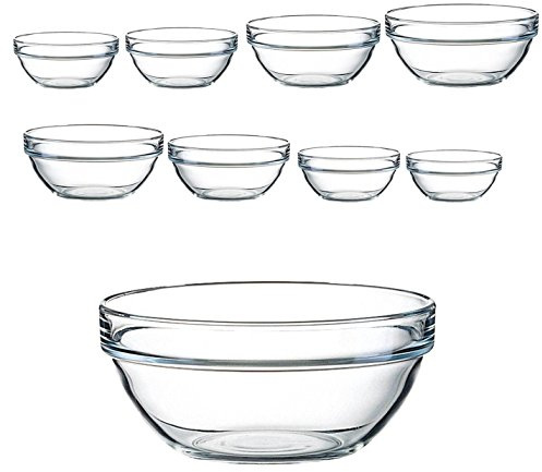 Arcoroc Ciotola Coppa Insalatiera per preparare Montare, impastare e frullare impilabile Empilable (7cm x 3pz)