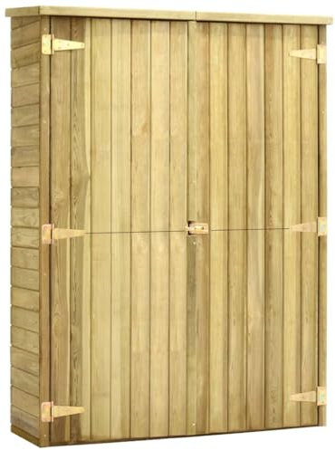 vidaXL Caseta Herramientas Jardín Madera Pino Impregnada Exterior Terraza Patio Estructuras Organizadores Accesorios Duradera Resistente 123x50x171cm