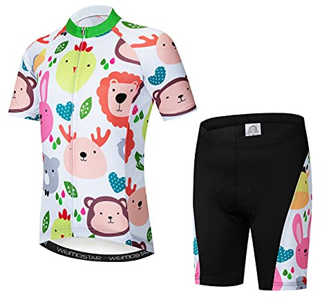 Weimostar, Set di pantaloncini in jersey da ciclismo, tuta imbottita per bicicletta da bambino, top da mountain bike, 220, XL