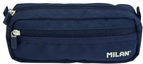 MILAN Rechteckiges Federmäppchen mit 2 Reißverschlüssen, Serie 1918, Marineblau 081148SNCB
