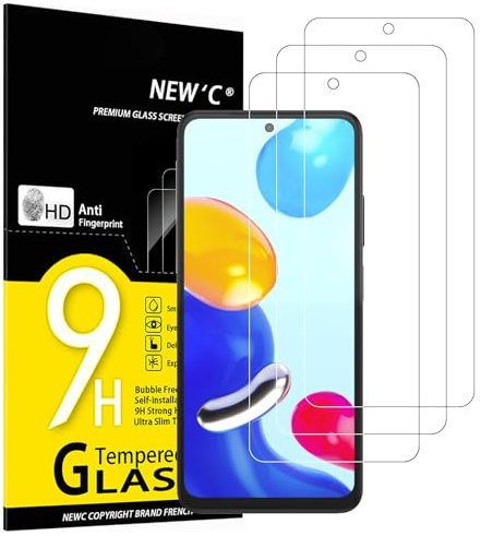 NEW'C Lot de 3, Verre Trempé pour Xiaomi Redmi Note 11 4G (6.5), 11S 4G, Film Protection écran - Anti Rayures -Ultra Résistant (0,33mm HD Ultra Transparent) Dureté 9H Glass