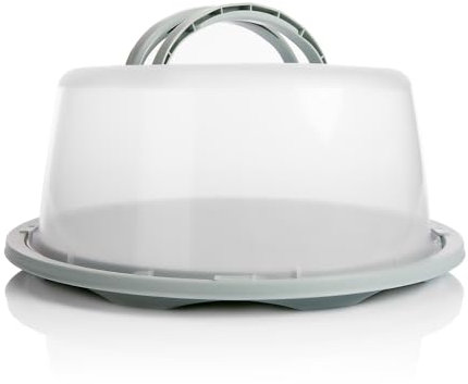 BigDean Kuchen Transportbox Rund in Pastell Grün – mit Doppel Tragegriff für sicheren Transport von Torten, Kuchen & Muffins – Kuchenhaube mit Klickverschluss – Kuchencontainer Made in Europa