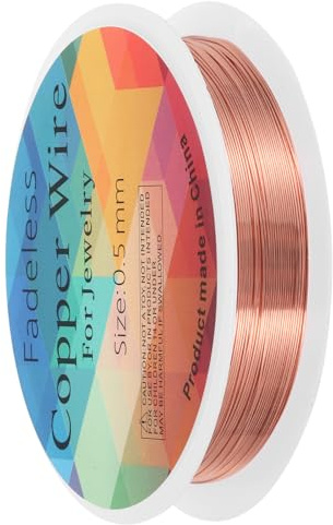 sourcing map 0.5mm/24 Gauge Copper Wire for Jewelry Making, 1 Roll Craft Tarnish Resistant Beading Wire for Jewelry Making Supplies DIY (Red Bronze)