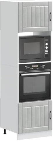 Lechnical Armadi Forno 2 pz Kalmar Grigio Cemento in Legno Multistrato,Armadio per Forno,Armadio Cucina per Forno e Microonde,Mobili a Cucina-3315045