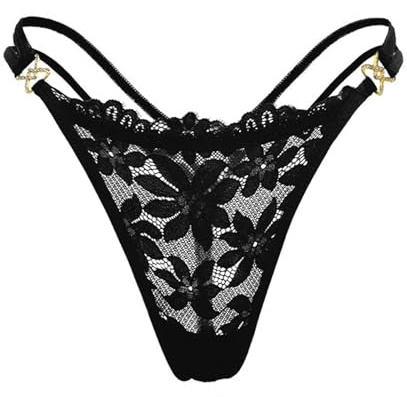 String Sexy Lot pour Femme Dessous Erotiques Shorty Dentelle Transparent Pute Boxer Tanga Taille Haute Micro Bikini sous Vetement Nue Lingerie Feminine Mini Jupe Invisible Coton Ouvert~